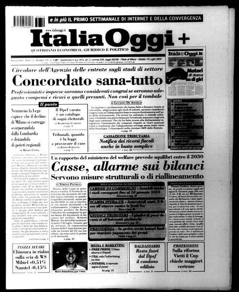 Italia oggi : quotidiano di economia finanza e politica